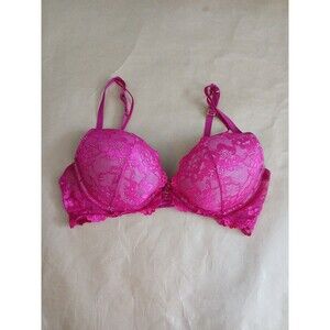 Beyond Sexy La Seuza Push Up Bra Womens 38D Pink barbiecore girly hot pink